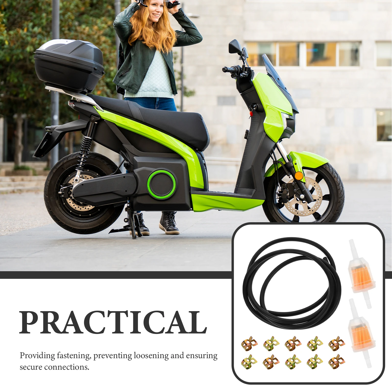 

1Set Fuel Line Hose Kit Rubber Filter Clamp Universal for Motorcycles Atv Small Engine Easy Installation Durable