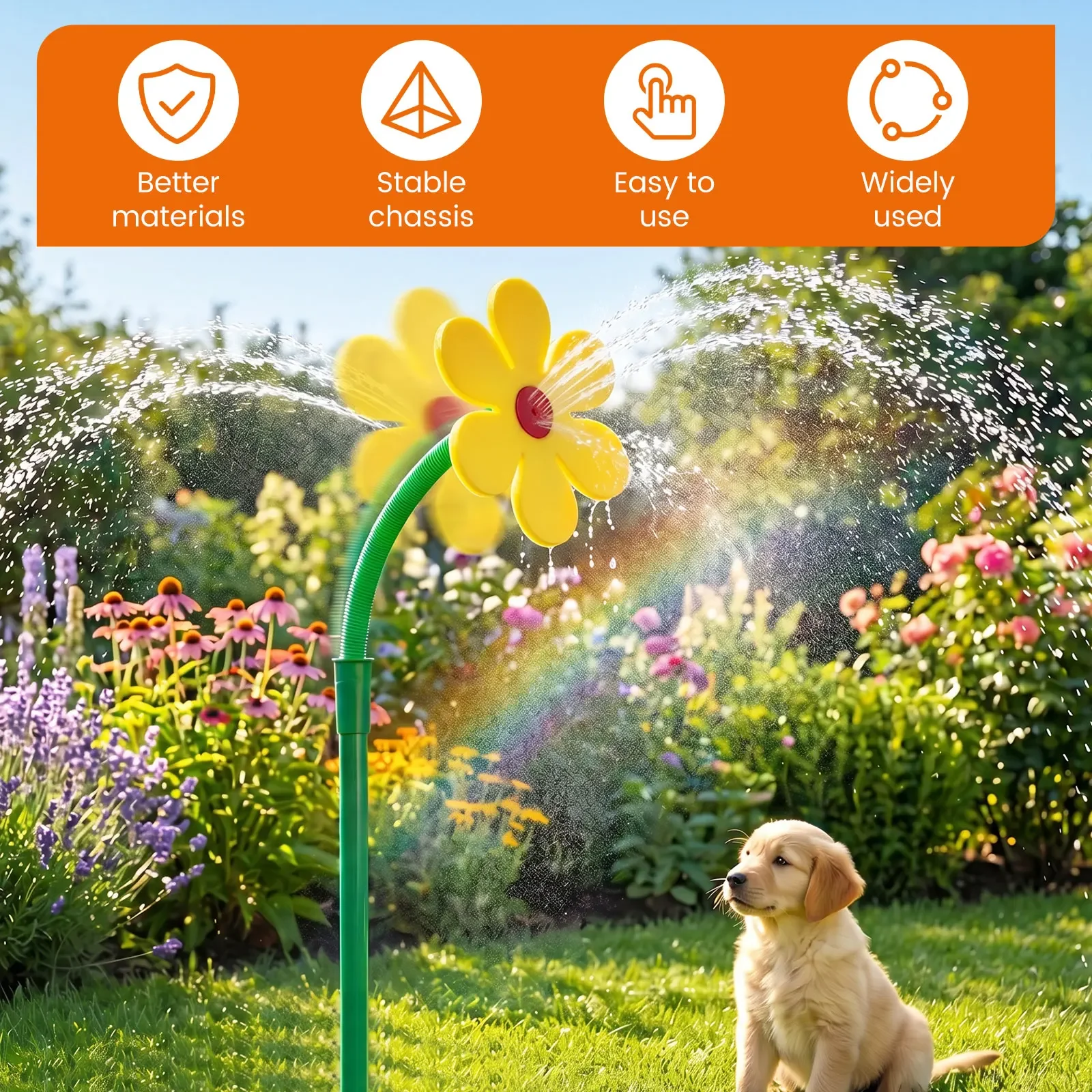 Crazy Daisy Sprinkler 360 Rotating Dancing Flower Water Sprinkler Adjustable Lawn Sprinkler Garden Yard Decor