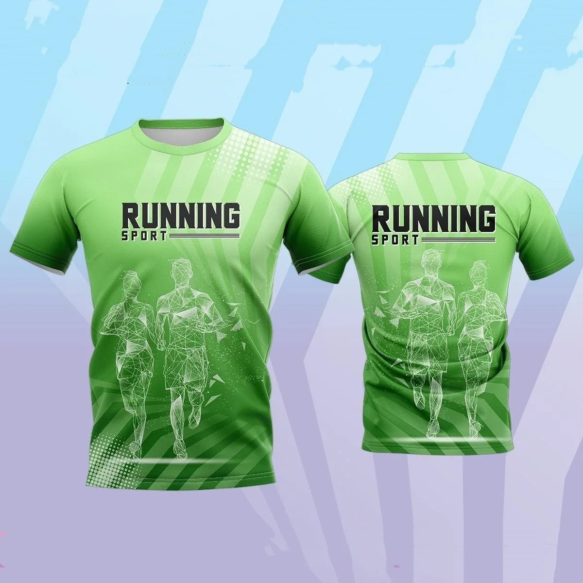 Gym Clothes Summer Quick Dry Sports Running Short Sleeve 3D Printed Round Neck Men's T-Shirt Outdoor Fitness T-Shirts for Men