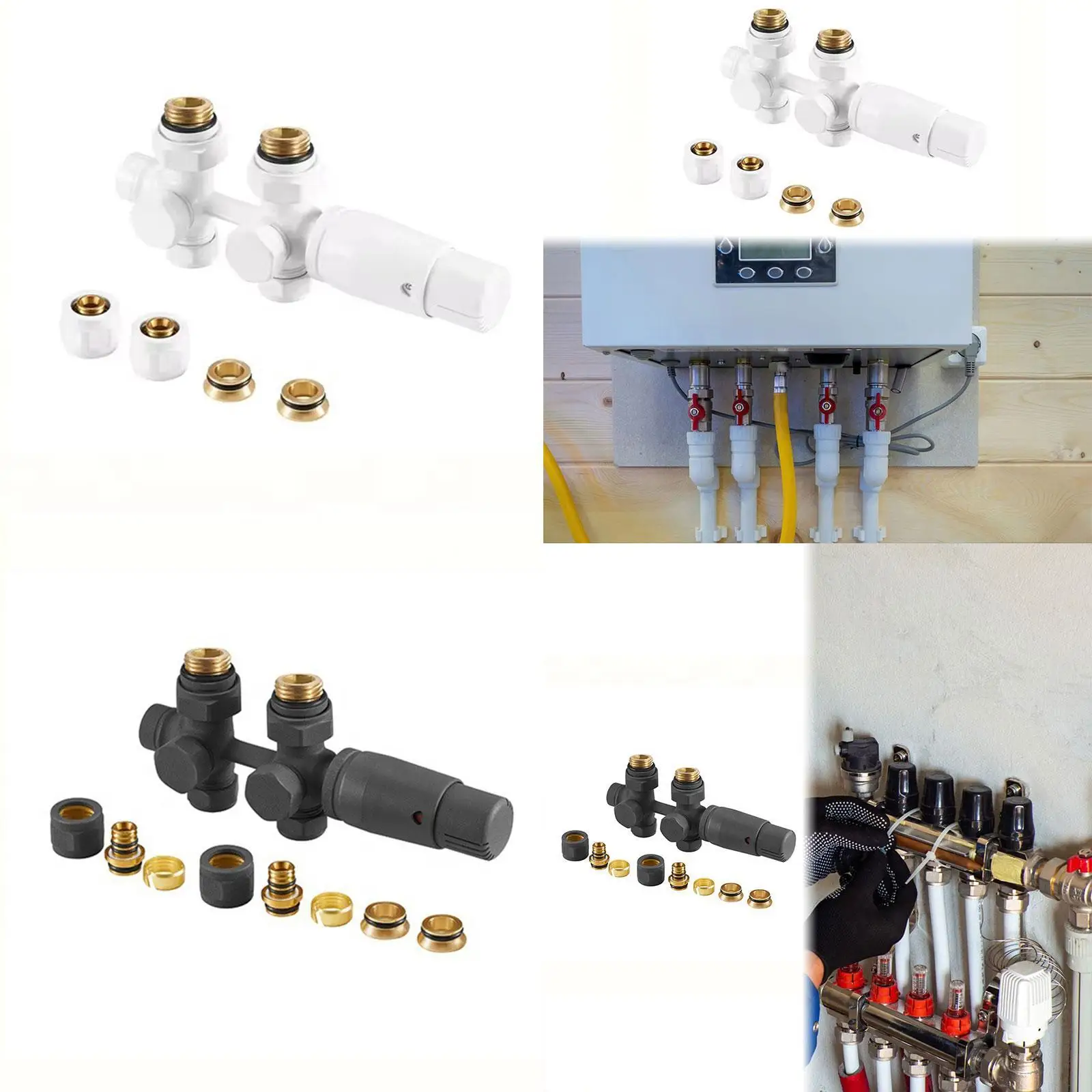 Термостатический радиаторный клапан Медный встроенный радиаторный клапан для дома в отеле