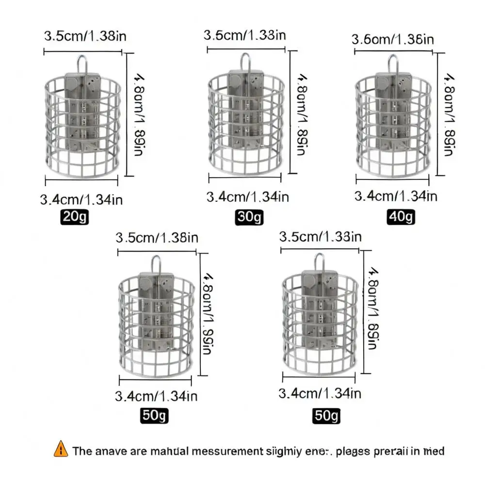 NGB Fishing Tackle Feeder Cage Stainless Steel Lure Fishing Feeders Round Square Feeder Basket Cage Fishings Lure Cage view 2