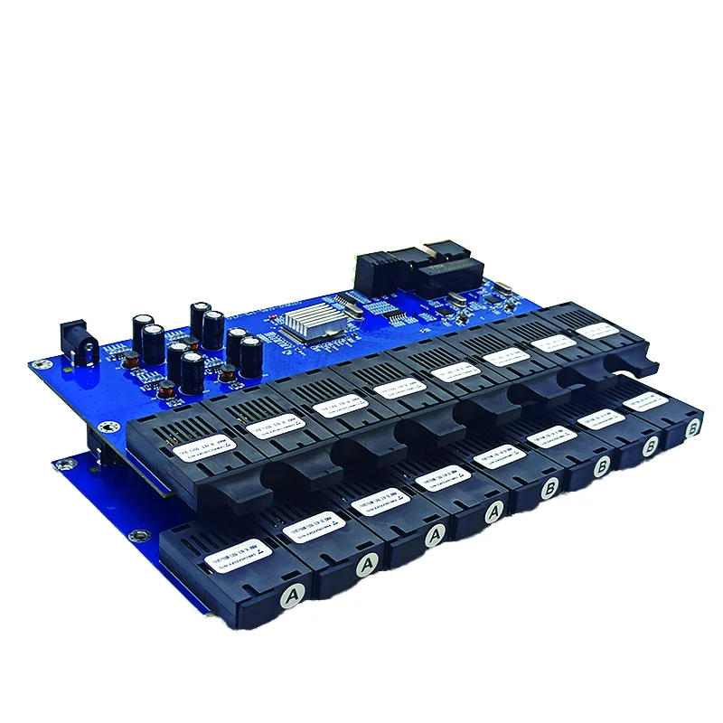 

Gigabit 8 Fiber Ports 2 LAN Ports 10/100/1000M Ethernet Optical Fiber Switch SC Connector Single Mode Fiber Optic Equipment