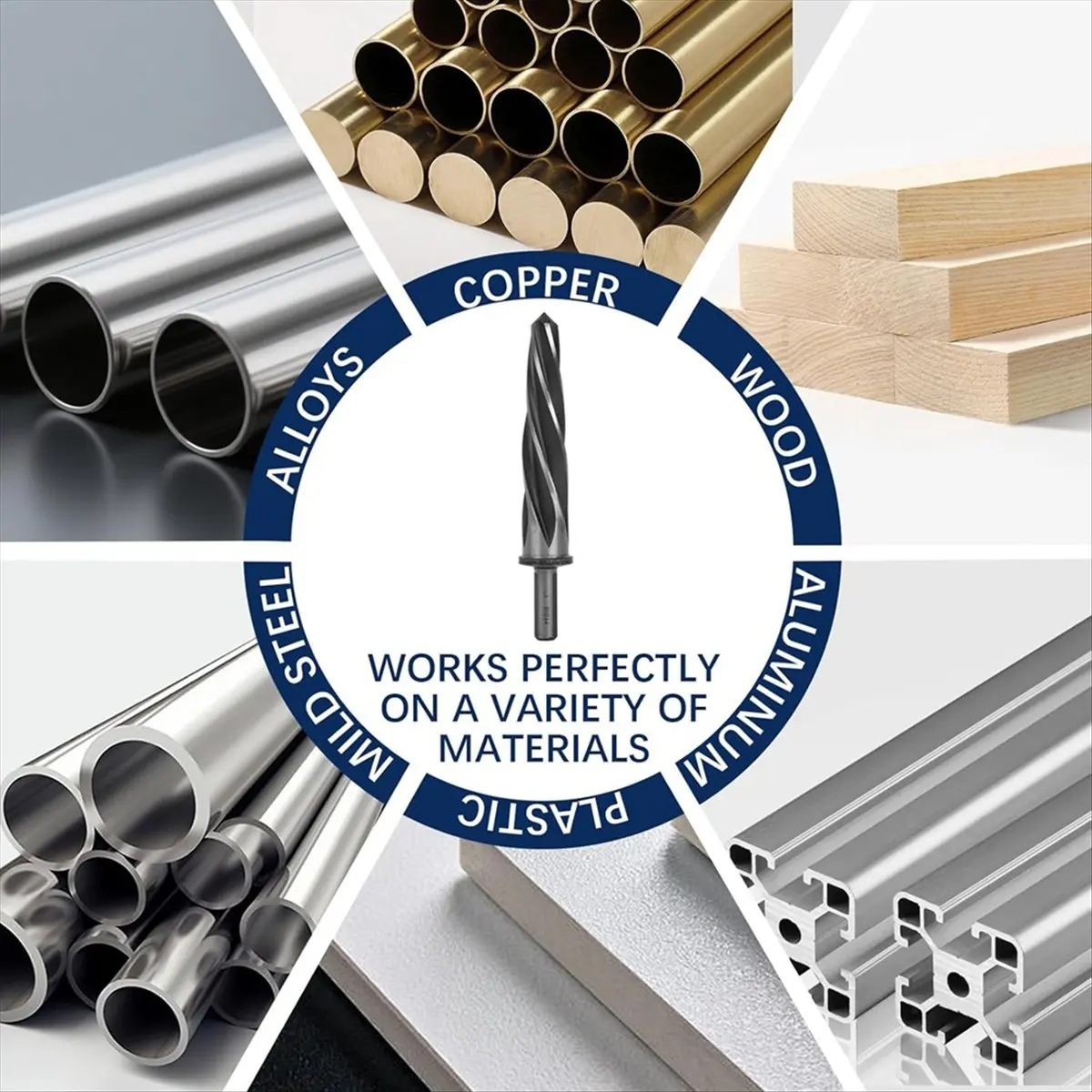 A10R 5 PCS M2 HSS Taper Chucking Reamer Set for Steel, Metal, Wood, Alloy, 1/2