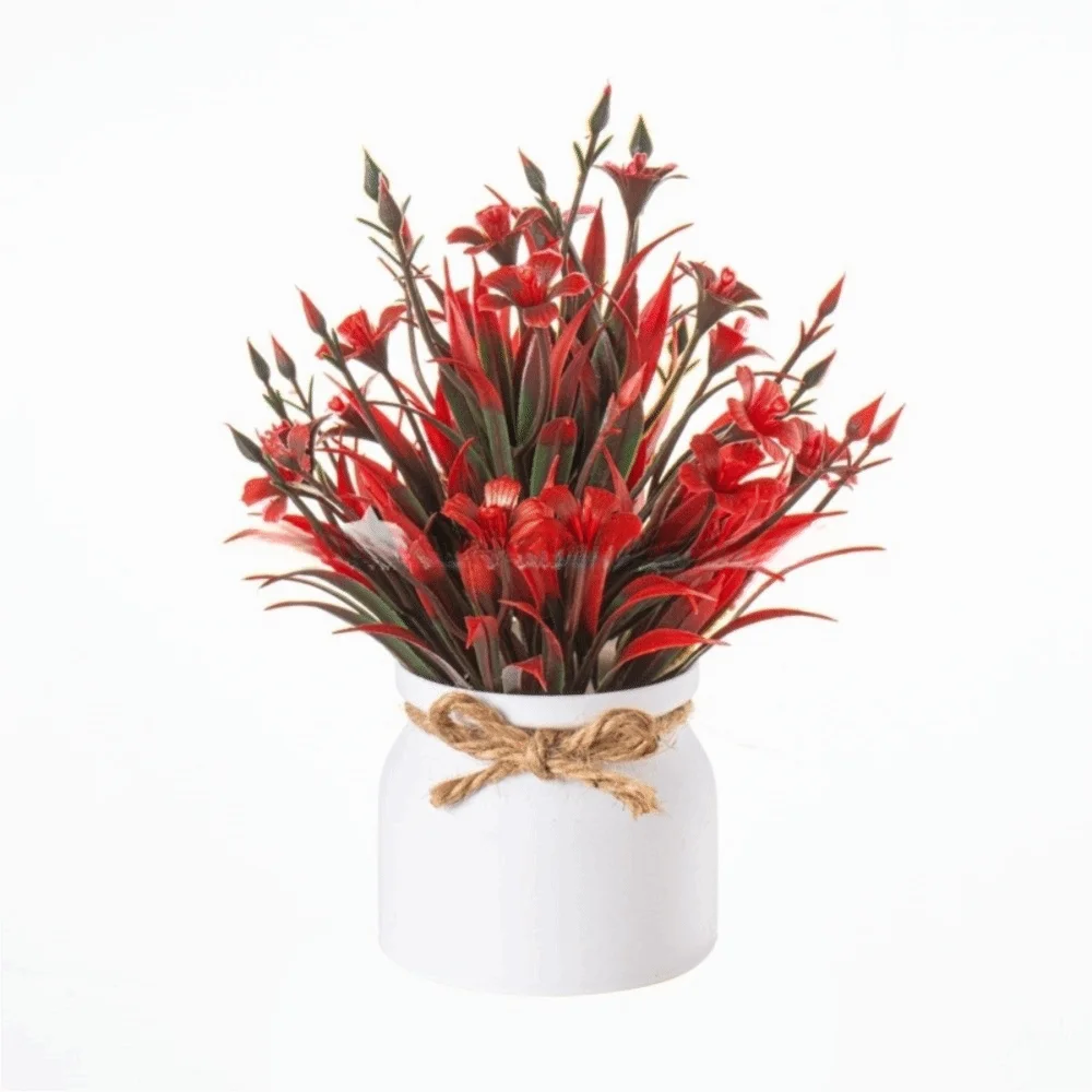 New Fake Potted Flowers Evergreen Fake Plant Potted Ornaments Bonsai Table Decor Artificial Flower Bonsai Home Garden Decor