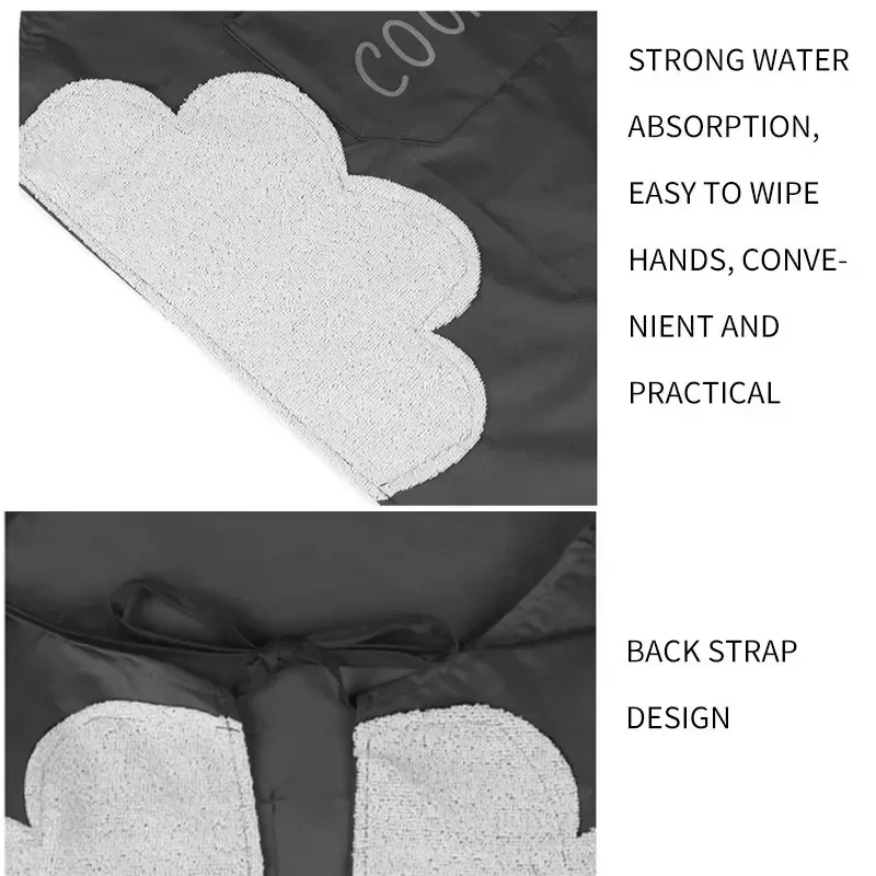 Apron Waterproof Oilproof Can Wipe Hands Kitchen Work Clothes Home Cooking Cleaning Men and Women Universal Sleeveless Apron