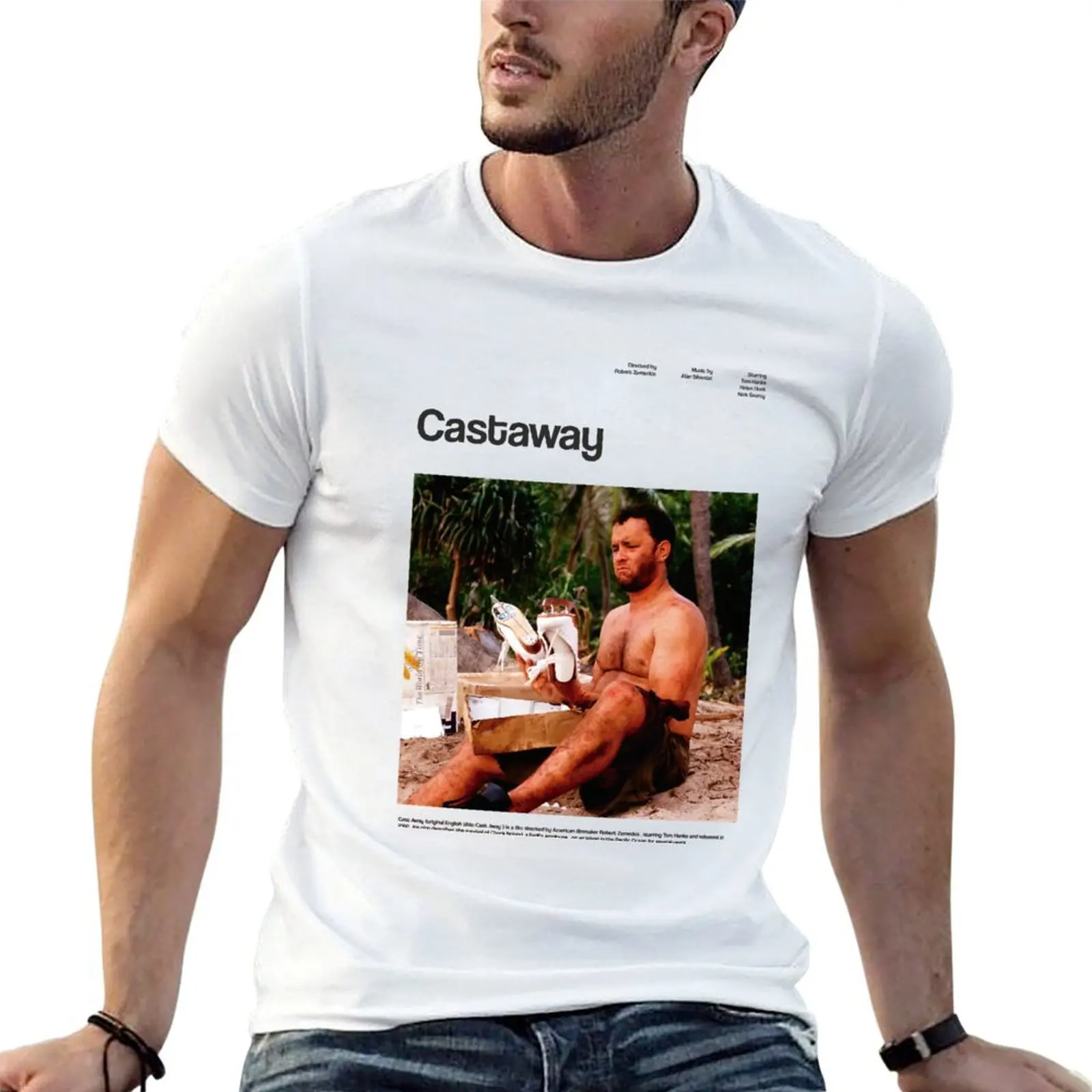Castaway movie poster T-Shirt valentines boutique clothes anime men workout shirt