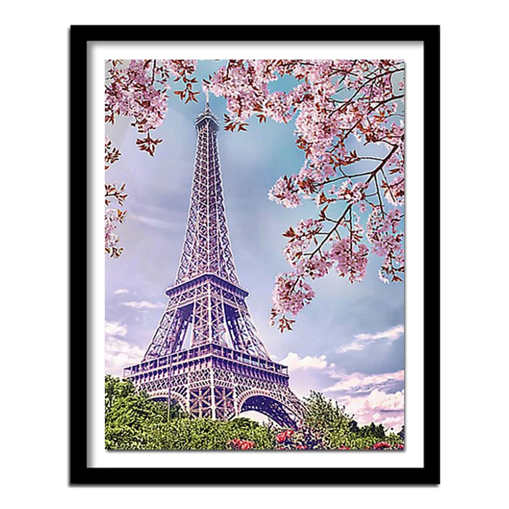 Diamond Embroidery Landscape Full Diamond Painting Paris Tower Picture of Rhinestone  Bead Home Decor