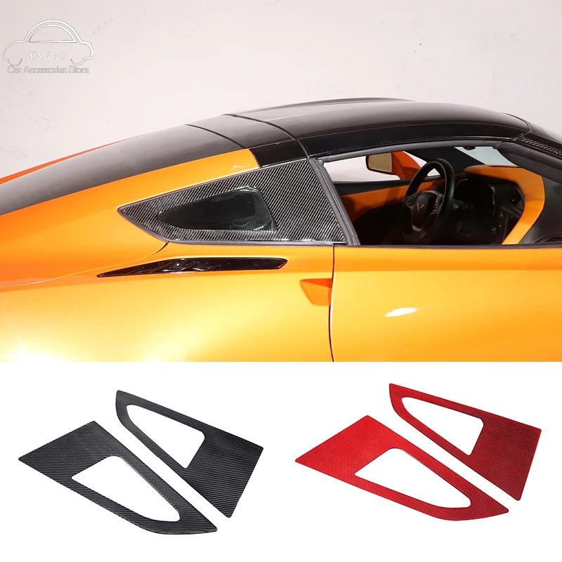 

For Chevrolet Corvette C7 2014-2019 Soft Carbon Fiber Rear Triangular Window Glass Decorative Sticker Exterior Accessories