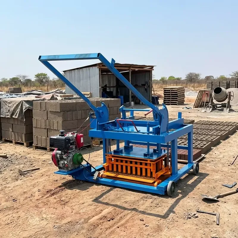 QMY4-45 Mobile Laying Brick Machine for Zambia Cement Concrete Hollow Block Making Machine