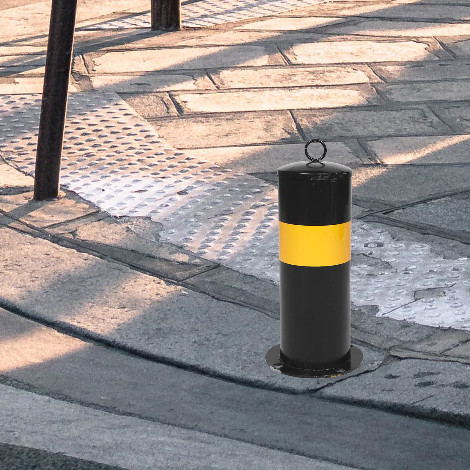 Barriera di parcheggio per pali di sicurezza in acciaio resistente per magazzini, caricabatteria, serrature, cantieri di costruzione, avviso di sicurezza