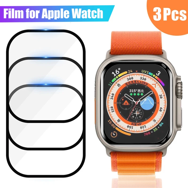 Protector Film for Apple Watch 8 7 6 SE 5 4 3 Soft Glass Screen Protectors 40MM 41MM 42MM 44MM 45MM 38MM on Iwatch Ultra 8 49MM