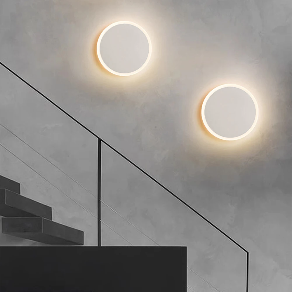 Nordic Round Wall Light Outdoor Waterproof Porch Lamp Entry Corridor Aisle Wall LED Lighting Sensor Light Wiring