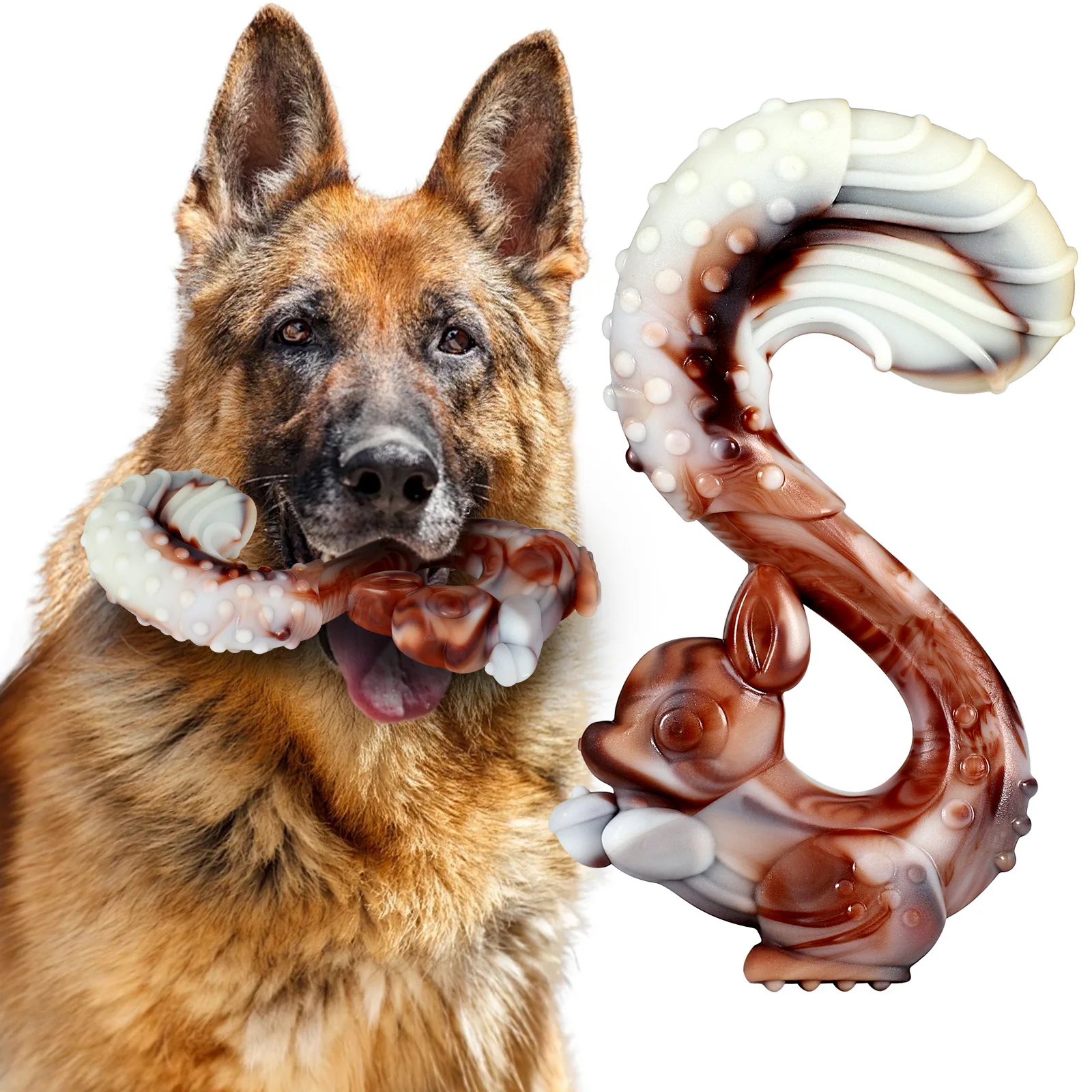 

Indestructible Dog Toys for Aggressive Chewers,Long Lasting Beef Flavour Nylon Chew Toys,Tough Dog Toys for Medium/Large Dogs