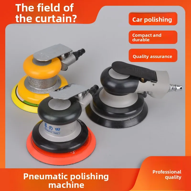 Muzhida Portable Pneumatic Grinder 5inch Industrial Grade Air-Powered Woodworking Car Waxing Polishing Grinding Sandpaper Machine