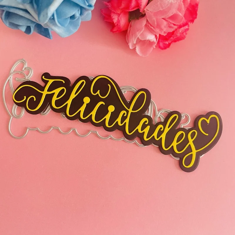 portuguese spanish felicidades decoration die Metal Cutting Dies  Scrapbook Paper Cards Embossing Craft Die Cut handmade craft