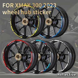 Pour Yamaha XMAX 300 X-MAX 300 2023 Moto Roue Autocollant Casting Bande Jante Decal Scooter airies Bande Accessori Étanche