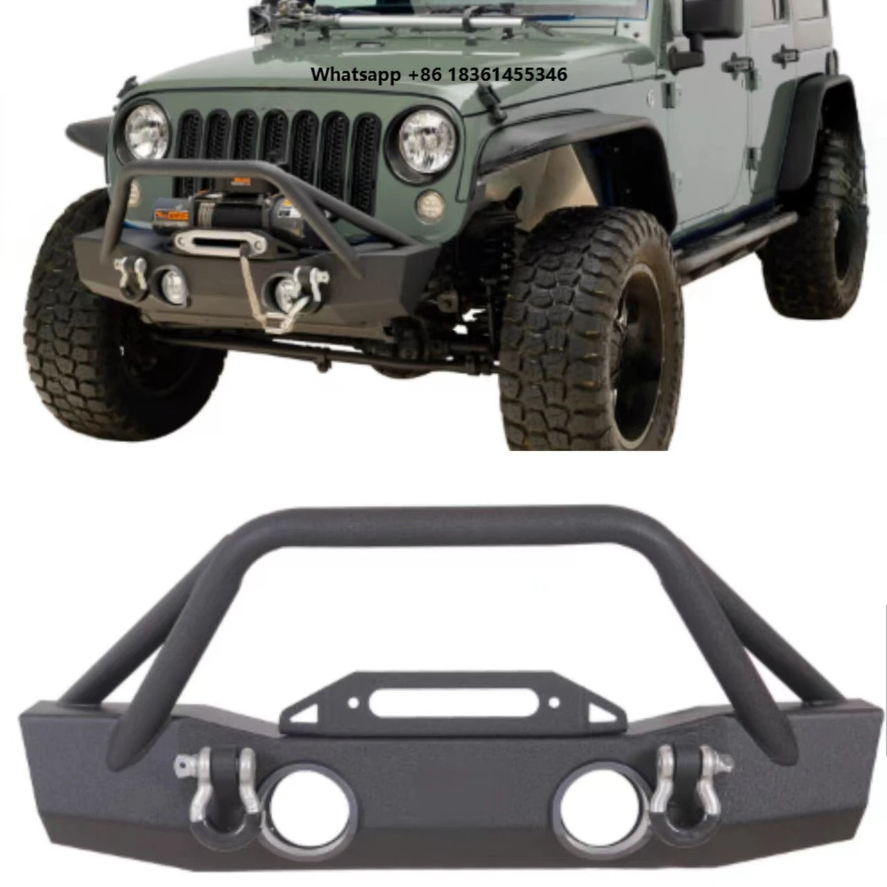 

For Wrangler JL and JT 2018+ HW 4X4 Offroad Stubby Car Front Bumper with Winch Plate Fit