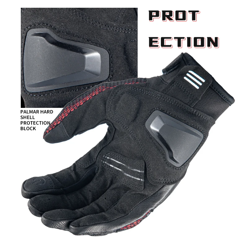 SFK Motorcycle Gloves Carbon Fiber Protection Motocylowe Guantes Summer Mesh Breathable Antiskid Wear-resistan Touch Screen