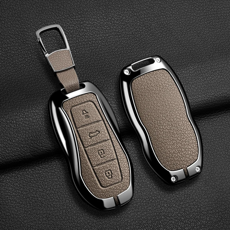 

Metal Car Remote Key Cover Fob Shell Protector Case Keychain For Ford Equator 2021 2022 2023 Sport EcoBoost Auto Accessories