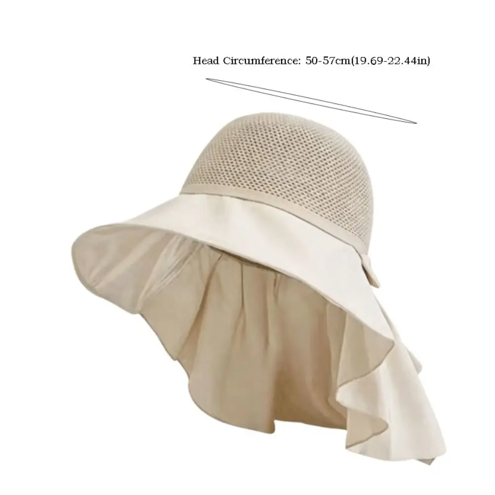 Korean Style Women Wide Brim Sun Hat Wide Brim Neck Flap Sun Protection Cap Breathable UPF50+ Ladies' Sun Hat - view 6