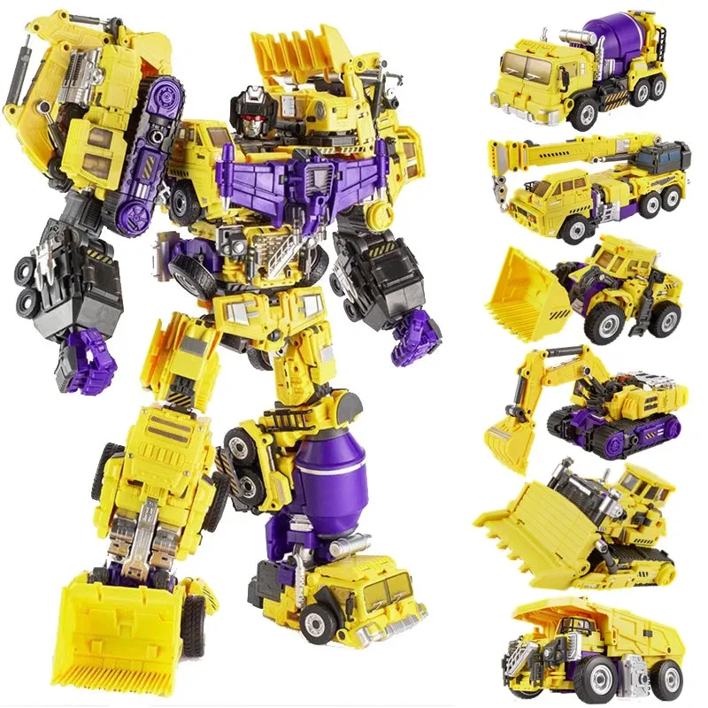 6 IN 1 JinBao 50CM Big Devastator Anime Action Figure Toys G1 GT Scrapper Hook Engineering Vehicle Model Robot Kids Gift