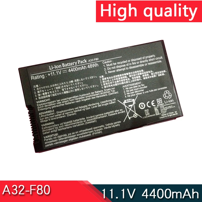 A32-F80 Аккумулятор 11,1 В 4400 Втч для ASUS F80L F80Q F80S F81 F81E F83 F83E F83S K41 K41E K41S N60 X61 X61G X82 X82C X85 X85E X88
