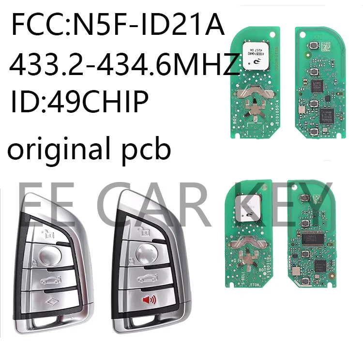

OEM PCB N5F-ID21A ID49 433-434 МГц бесконтактный автомобильный ключ-пульт для BMW G01 G02 G08 G11 G30 G31 G32 3 5 6 7 X3 X5 X7 G-серии