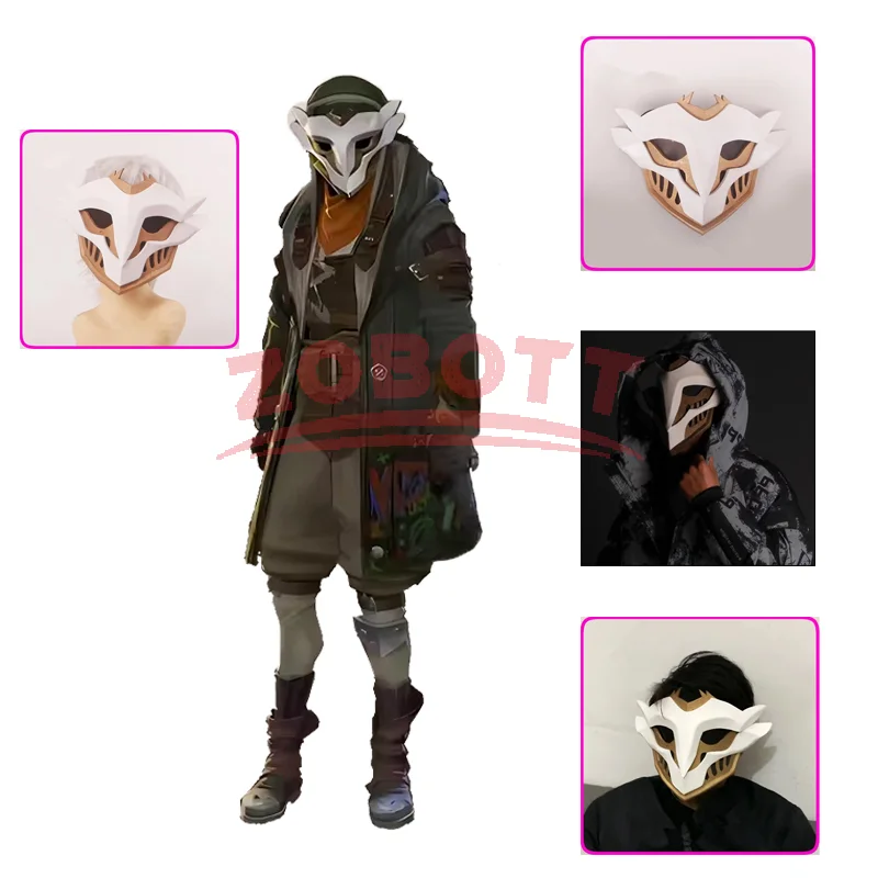 

Cosplay League of Legends 2 Arcane Ekko Mask Cosplay Event Costume Set Games Movie Anime Dress Up Halloween Party Costumized Ite