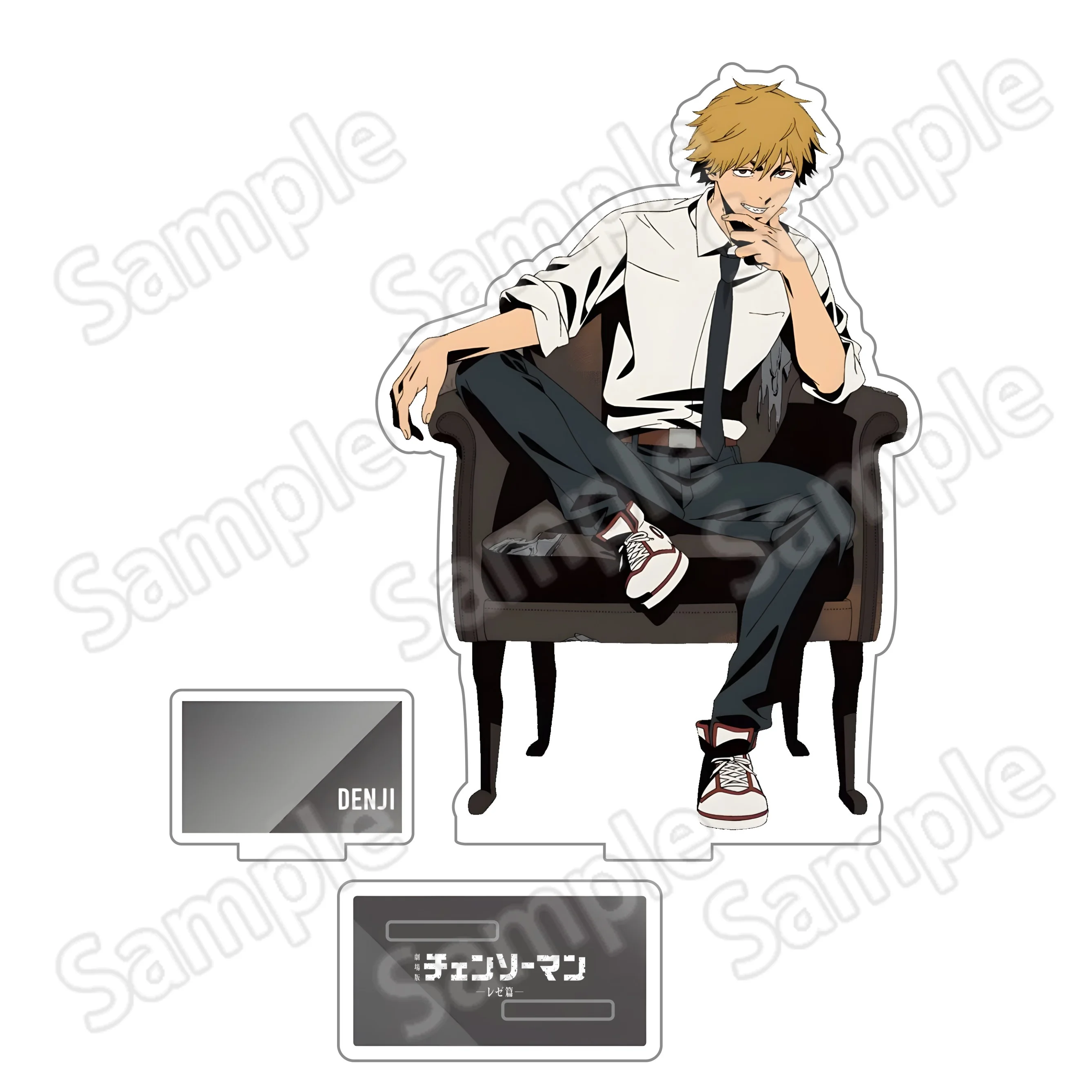 Chainsaw Man 15CM Doppelschlitz-Acrylständer Anime-Figur Desktop-Dekoration Otaku-Fans Sammlerstück Geschenkmodell Spielzeug