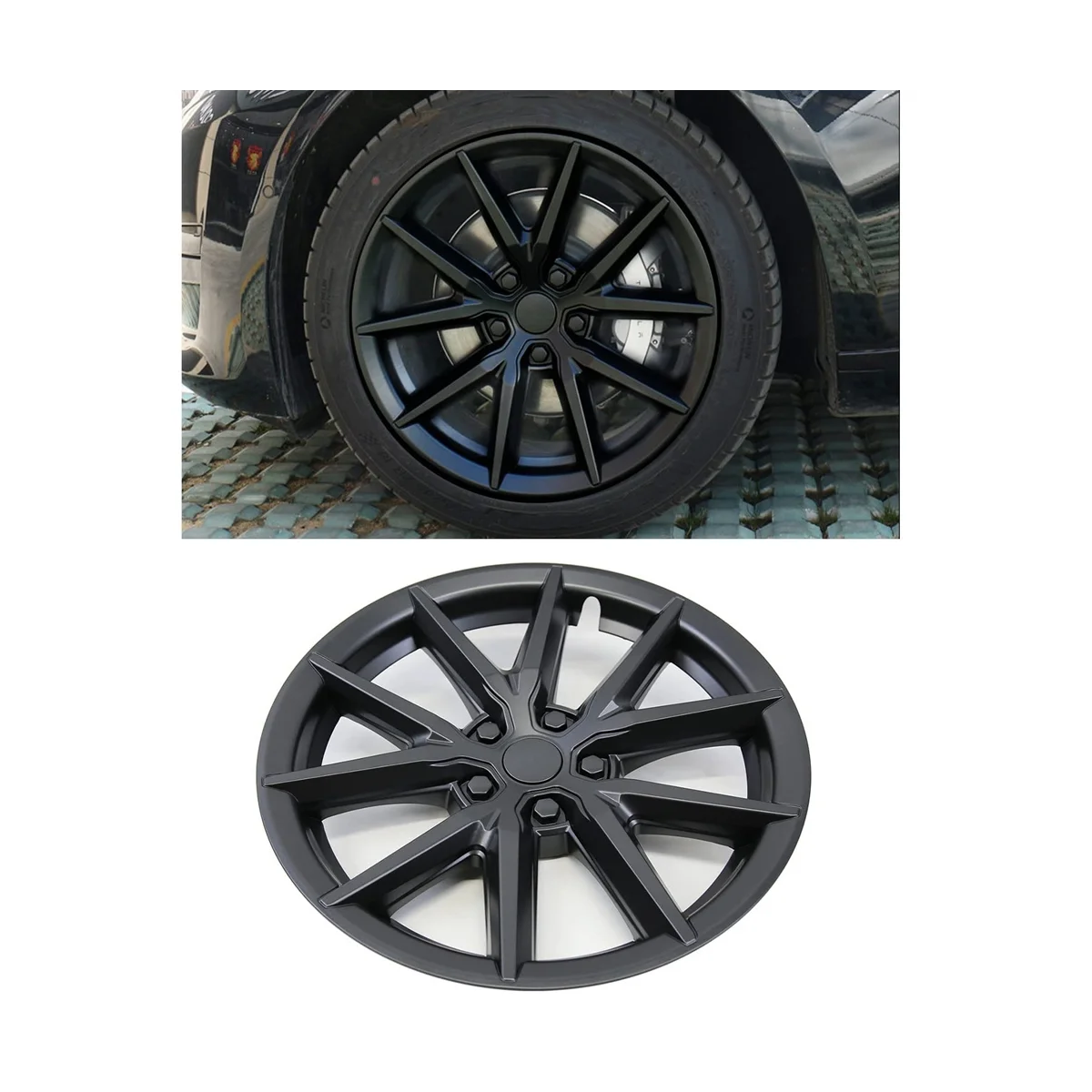 For Tesla Model 3 Wheel Cover Thunder Style Wheel 18 Inch Hub Cap Trim Car Accessories - Matte