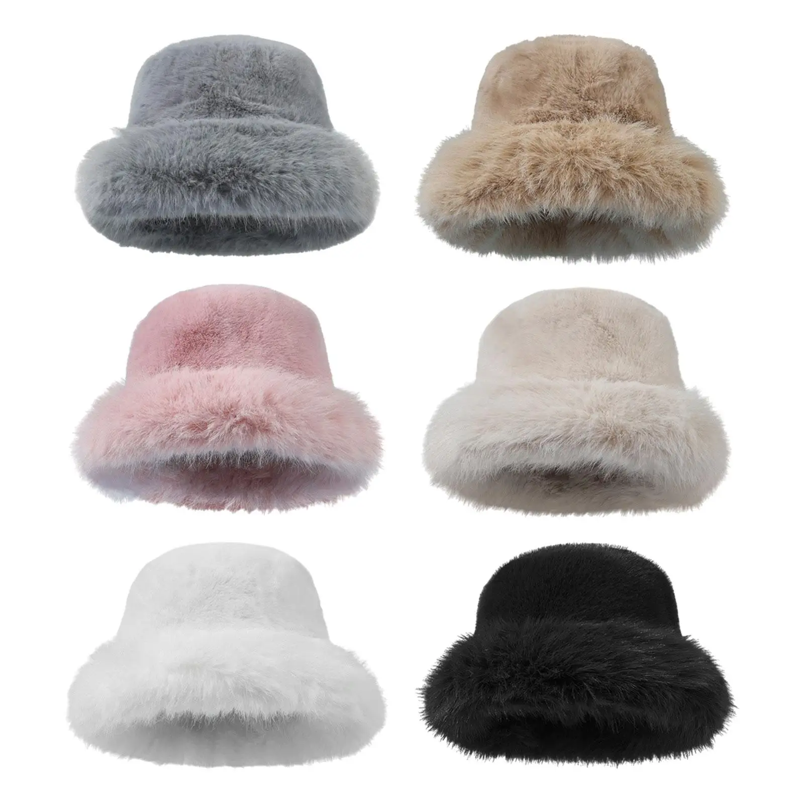 قبعة دلو شتوية من الفرو الصناعي ناعمة للنساء والسيدات، قبعة روسية سميكة من القوزاق، قبعة صياد فروي، قبعة ثلج للرحلة