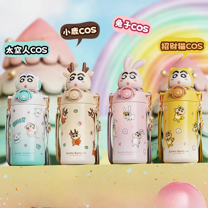 

Sanrio Kuromi Thermos Cup Crayon Shin Chan Cute Water Bottle Keeps Cold Stainless Steel Children Straw School Students