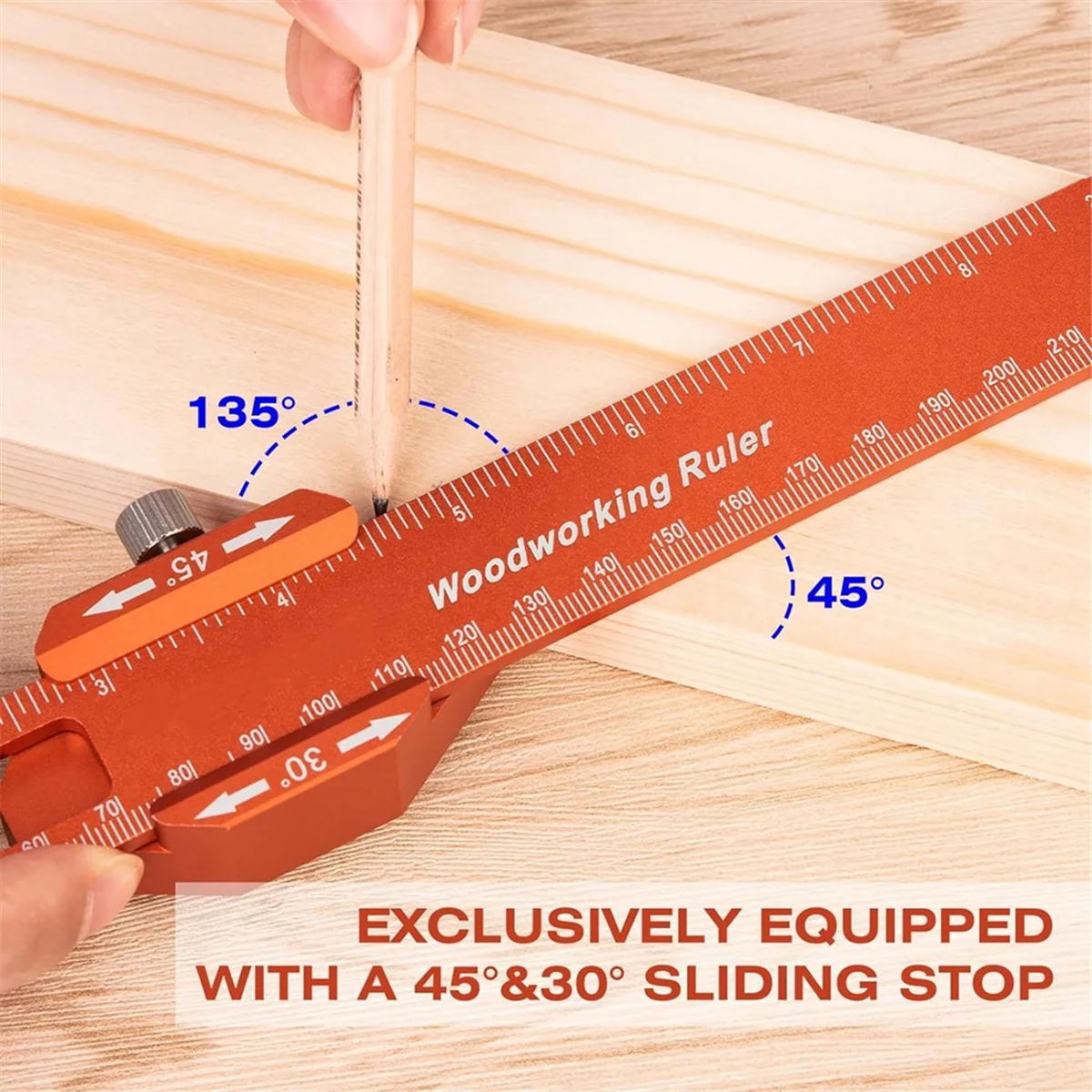 Woodworking Pocket Ruler-6/8/12Inch Precision Pocket Ruler - Marking Ruler Metric Inch T-Type Measuring Scribing Rulers