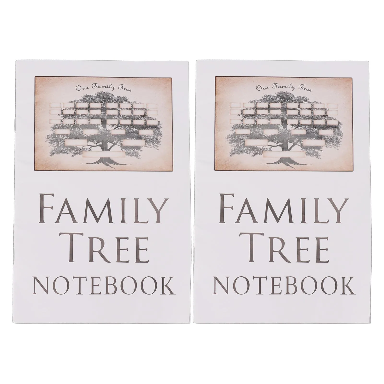 2PCS Family Tree Notebook Double Sides Easy To Use 16 Pages Double Sides Family Tree Organizer Book Handwritten for Stationery
