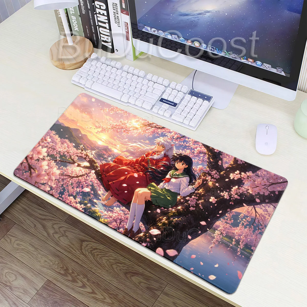 Large Mouse Pad Anime Inuyasha HD Mousepad Office Computer Accessories Deskmat Anti-slip Rubber Mausepad Gamer Locking Edge Mat