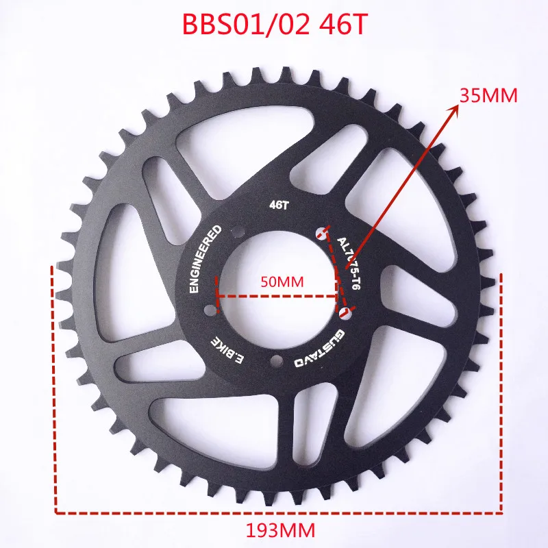 BAFANG 36T/38T/40T/42T/44T/46T/48T/52T Kettenrad für BBS/BBSHD Mid-Drive Motor CNC Kettenblatt Kettenrad Elektrische Fahrrad Teile – Detail 16