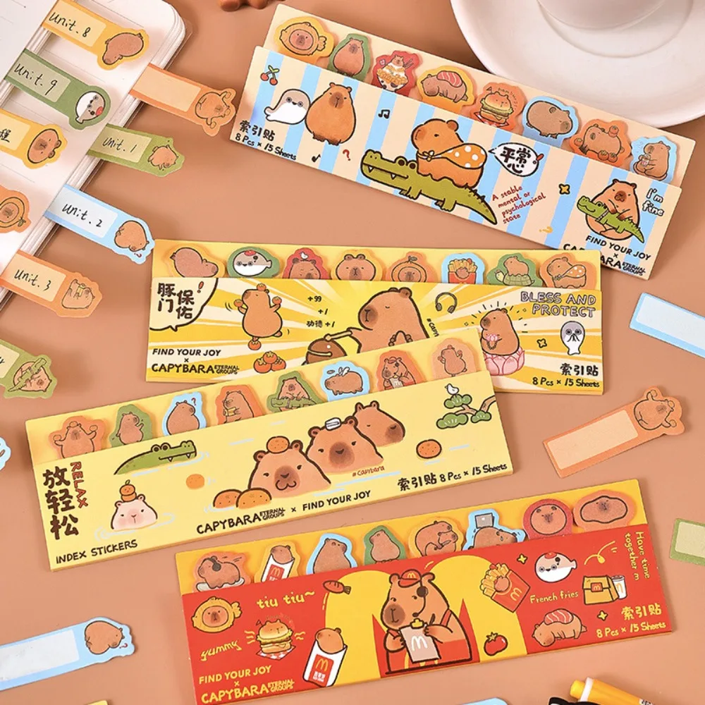 Office Supplies Capybara Sticky Notes N Times Sticky Thickened Scrapbook Index Bookmarks Label Index Sticker Student