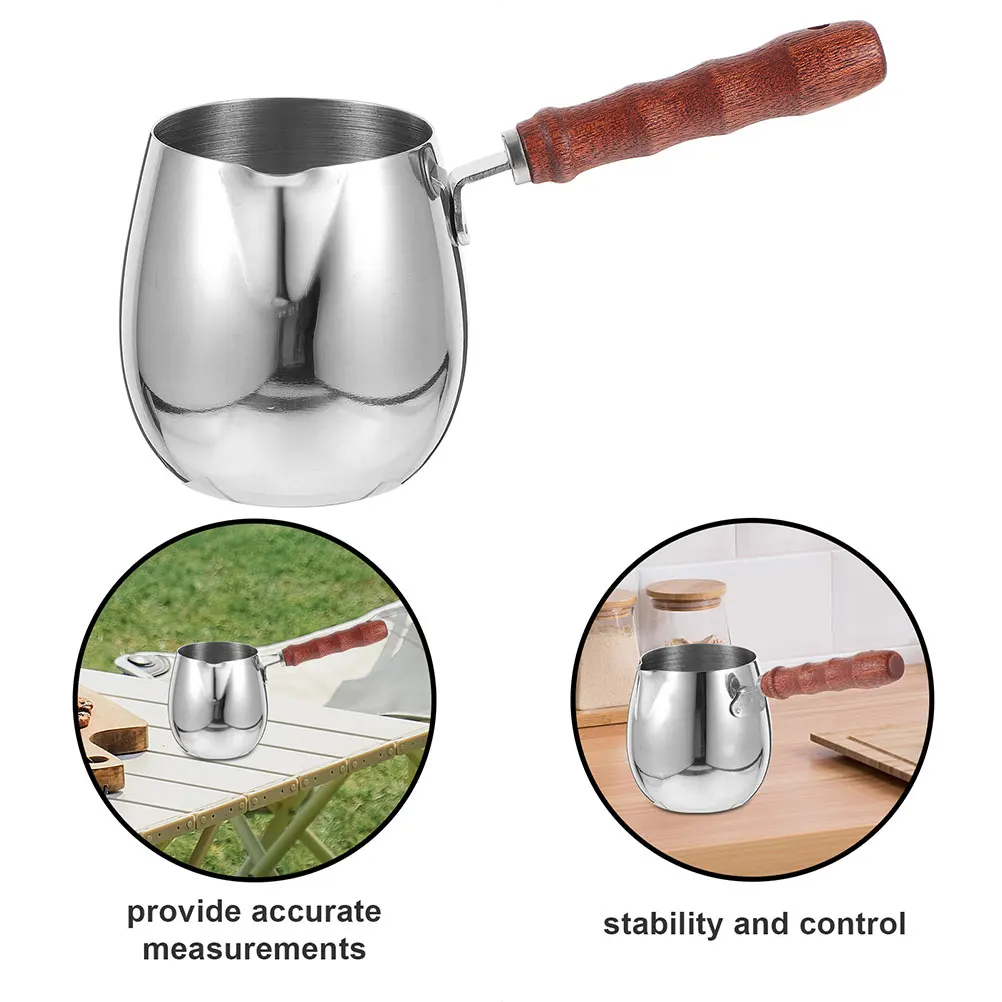 

Latte Pitcher 6000ML Egg Shaped Stainless Steel Wooden H Frothing Jug for Home Professional Coffee Art