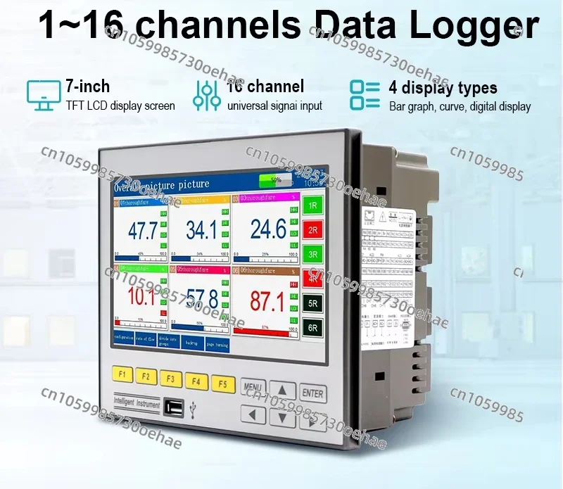 8-Channel Paperless Logger Color Paperless Chart Logger with RS485 RS232 Data Logger