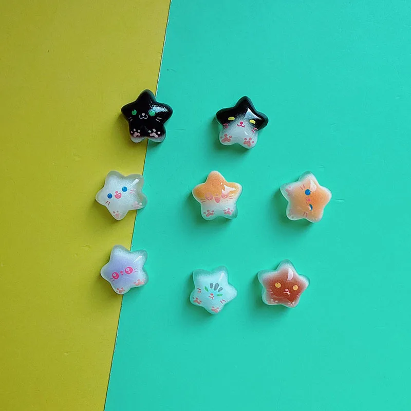 8pcs Random Cute Pet Cat Expression Star Shape Fridge Magnet Kitchen Magnetic Photo Message Note Stickers DIY Home Decor