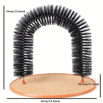 Cat Toy Arch Self Groome Pamper Feline with A Massage Grooming Rubbing Brush with Scratching Pad Toy for Cats Interactive Toys 2