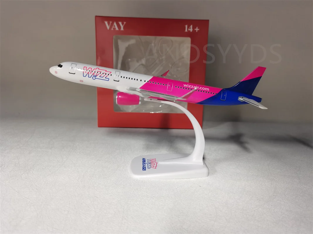 20cm A321/A321neo Airplane Model WIZZ AIR Aircraft Plane Assembly Resin Base Static Display Airliner Souvenir for Collection