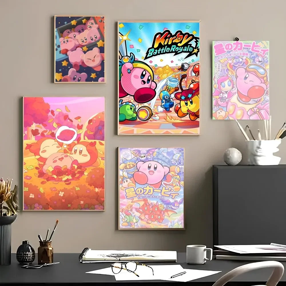 Cartoon Cute K-Kirby Poster Paper Print Home Living Room Bedroom Entrance Bar Restaurant Cafe Art Painting Decoration