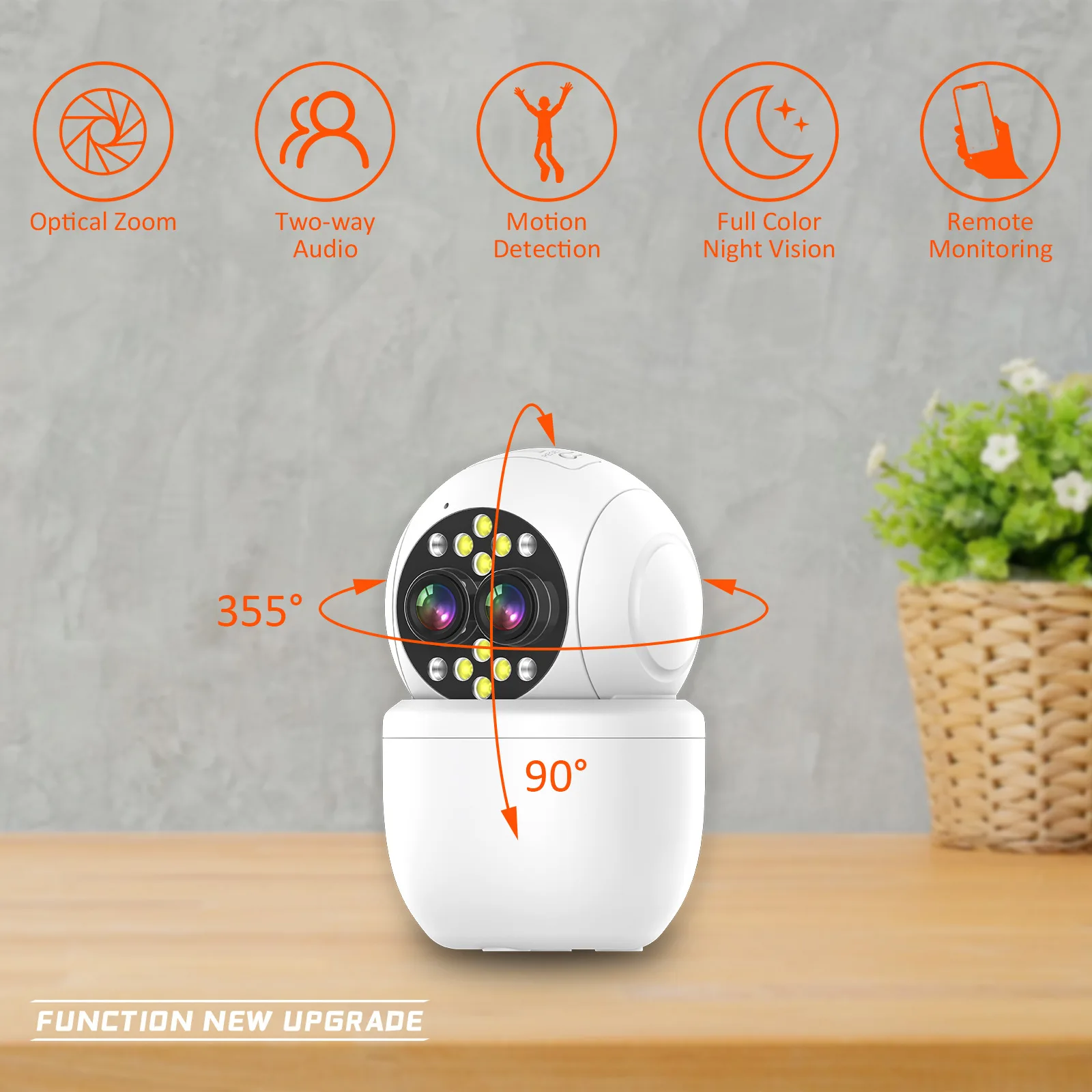 2MP 1080P iCsee APP Dual Lens Wireless PTZ IP Dome Camera AI Humanoid Detection Full Color Home Security CCTV Baby Monitor