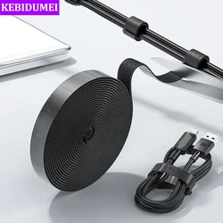 1/5M Cable Organizer Cable Management Wire Winder Tape Earphone Mouse Cord Management Ties Protector For iPhone Xiaomi Samsung