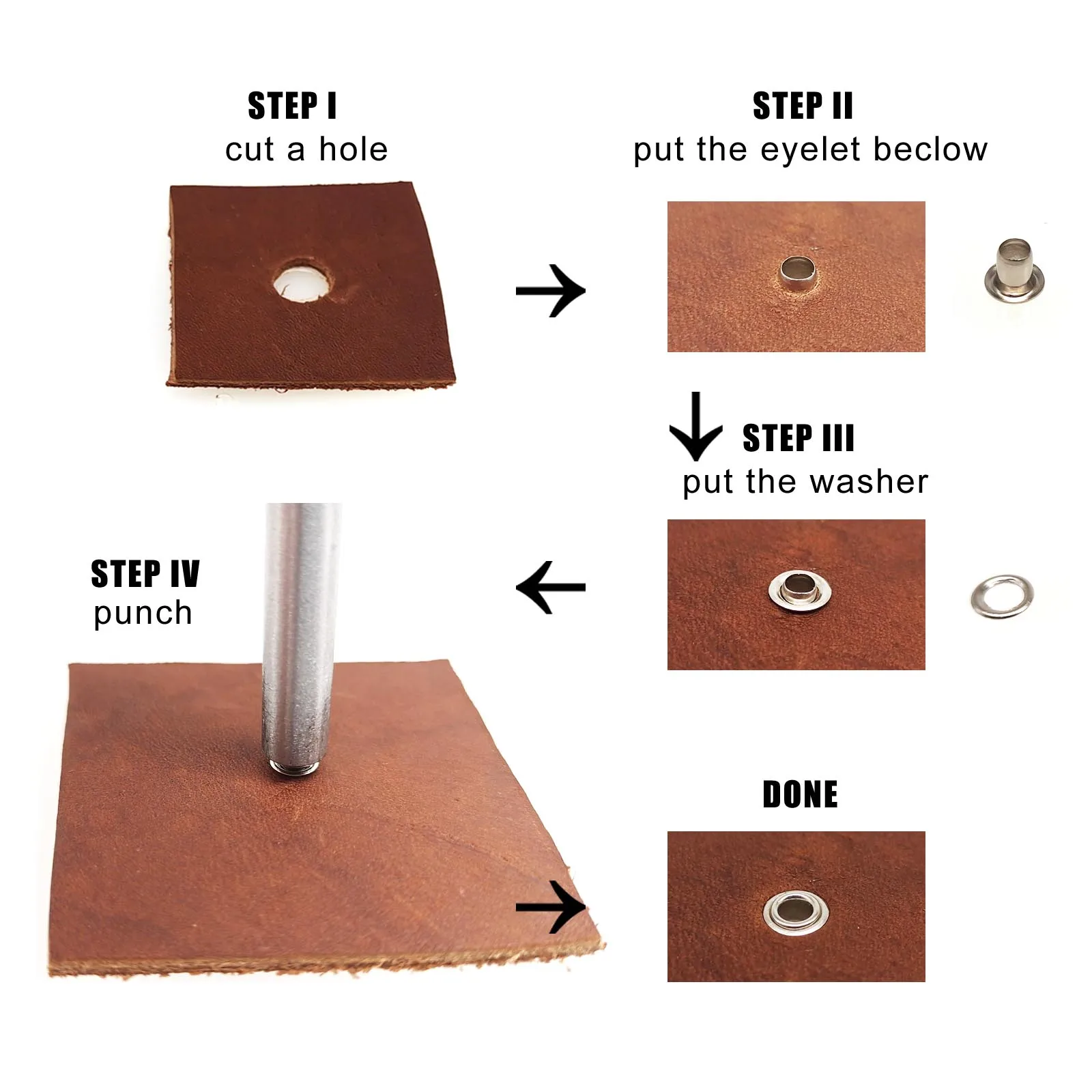 HZYUEGOU Flanschstanzwerkzeug für Ösen mit 1-10 mm Innendurchmesser, Luftloch, halb hohle Niete, 45 Stahl – Detail 1