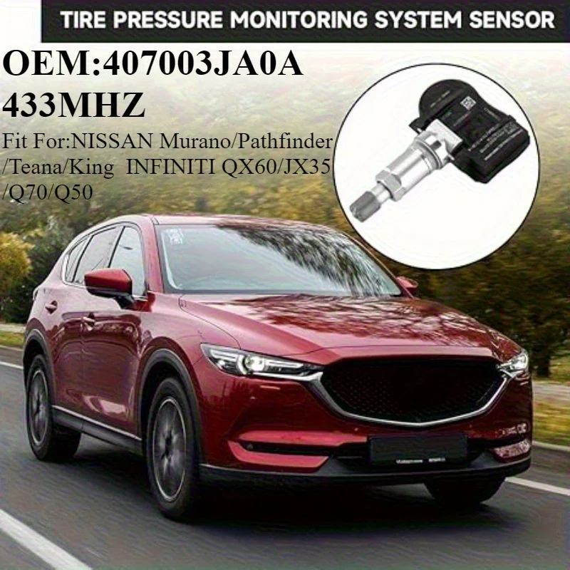 

1/4 шт. Датчик давления в шинах/TPMS OEM # 407003JA0A # 433 МГц для # NISSAN: Murano/Pathfinder/Teana/King # INFINITI:QX60/JX35/Q70/Q50