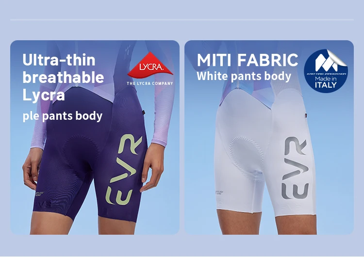 EVR Summer Pro Damen-Einteiler-Radsportanzug für Rennrad, langärmlig, kurzärmelig, Radsportanzug, Hose, Wettkampf-Radsportausrüstung – Detail 9