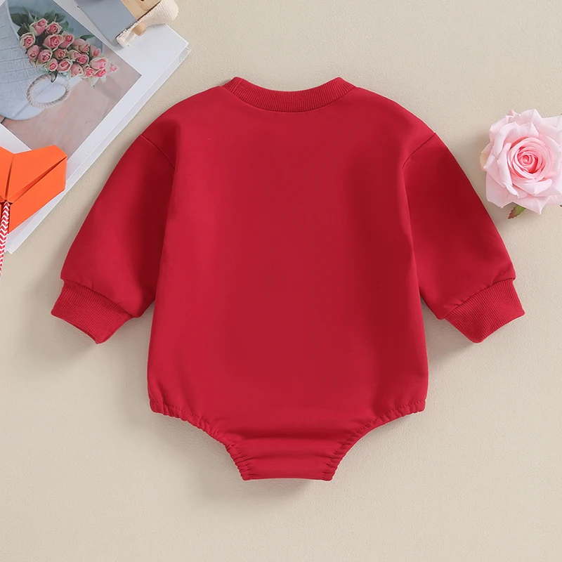 

Infant Boys Girls Hoodies Jumpsuits Valentine s Day Outfits Alphabet Pattern Round Neck Full Sleeve Baby Rompers Bodysuits