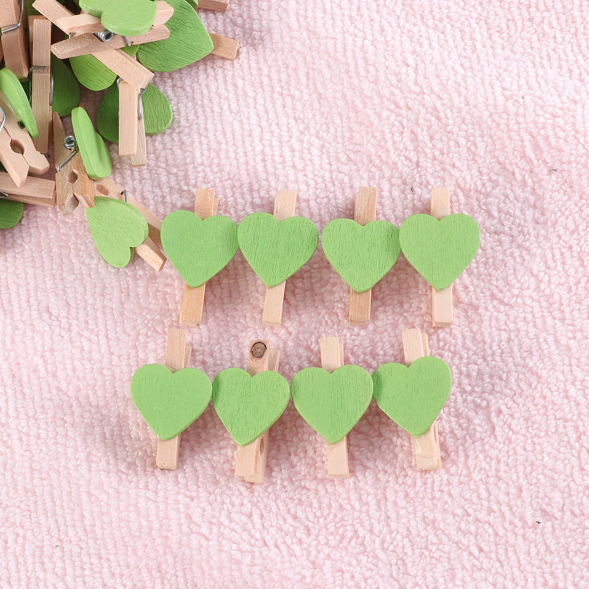 50 Pcs Photo Wood Clip Love Wooden Clothes Pegs Memorandum Bamboo Mini Baby Clamps Decorative clothespins